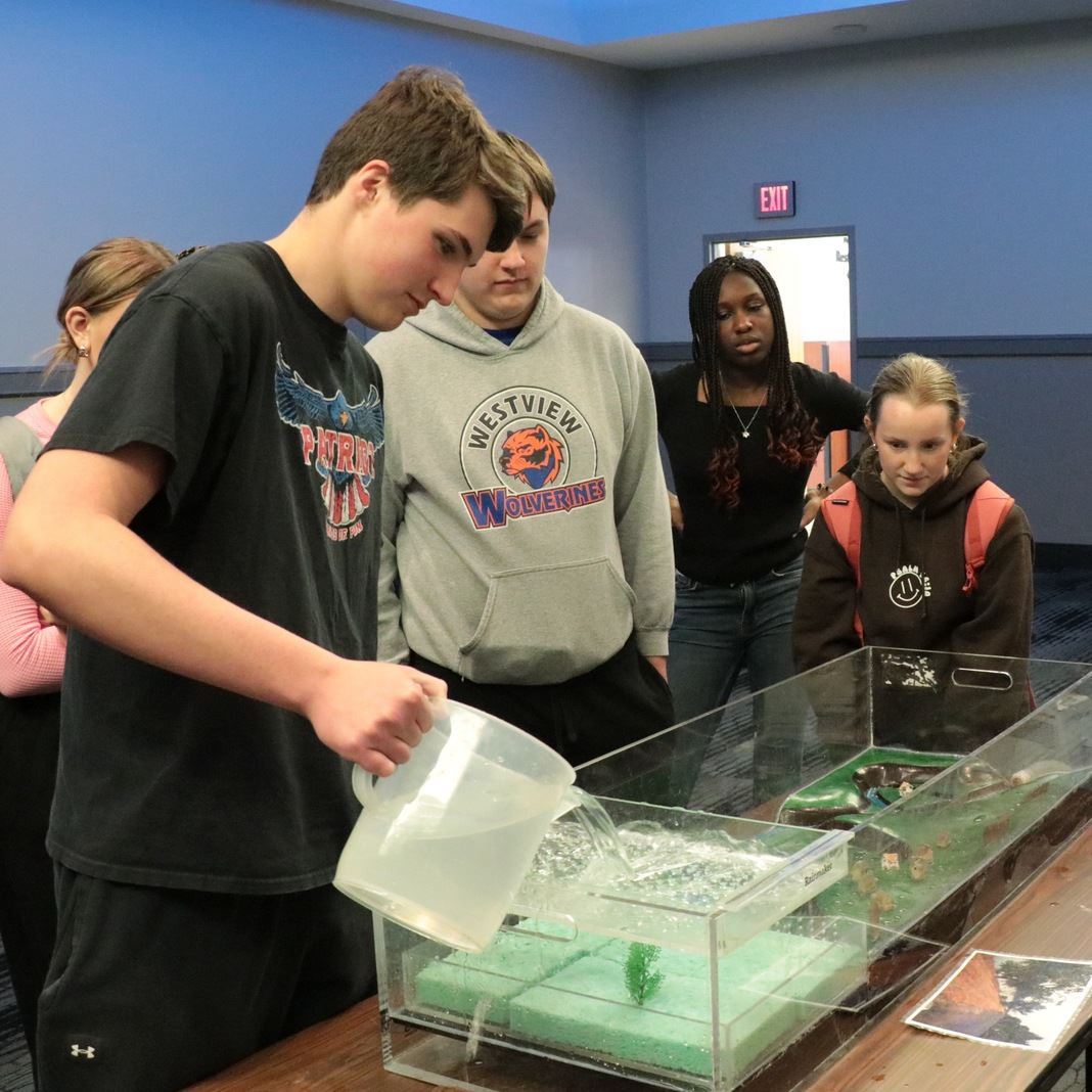  Students participate in a science experiment